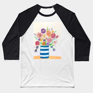 Bright Summer Colourful Florals Baseball T-Shirt